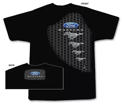 Mustang Grill T-Shirt In Black - Get Free USA Shipping On This Cool Ford T-Shirt • $32.04