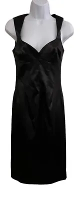 Dolce & Gabbana Black Satin Sexy Classy Bustier Sheath Dress LBD Size 26 40 US S • $149