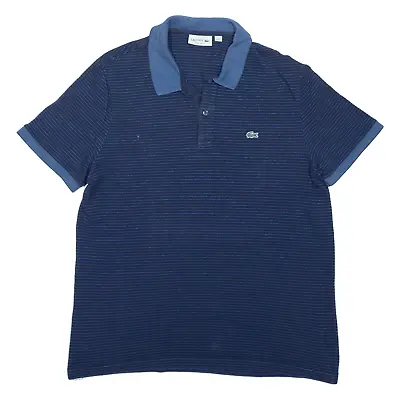 LACOSTE Mens Polo Shirt Blue Striped XL • £17.99