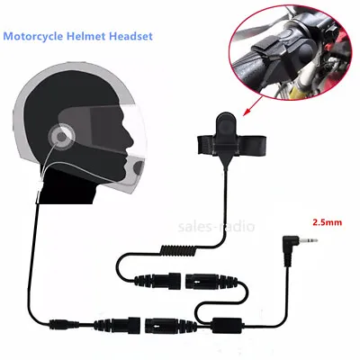 2.5mm Motorcycle Full Face Helmet Headset Earpiece Mic Motorola Talkabout Radios • $17.85