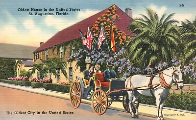 $0.47 • Buy St. Augustine, FL, Oldest House In The United States, Vintage Postcard E6536