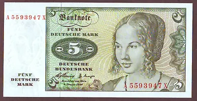 Germany - Federal Republic  5 Deutsche Mark  1960   Gem UNC • $14.99