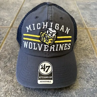 Michigan Wolverines '47 Clean-up Vintage Logo Mesh Snapback Hat Cap Size Men's • $24.99