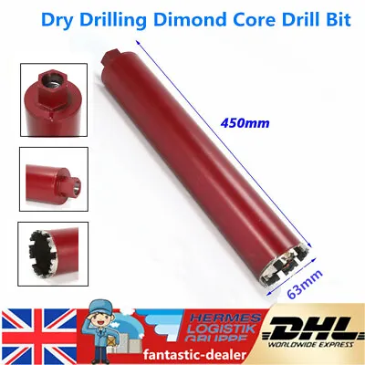 £31.50 • Buy 63mm*450mm Dry Diamond Core Drill Bit Drilling For Concrete Bricks Hole Cutter
