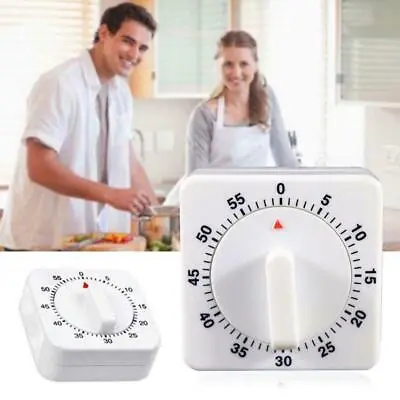 2PCS Kitchen Timer Egg&Square Shaped Cooking Timer Mechanical Alarm Tool White • $15.96