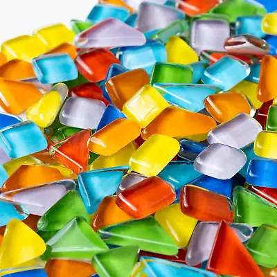 Mosaic Tiles For Crafts Bulk - Mosaic Glass For Craft Supplies Colored Glass Mix • $10.95