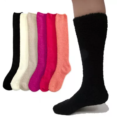 12 Pairs Fuzzy Socks Women Girl Long Knee High Cozy Winter Slipper Warm Lot 9-11 • $42.42