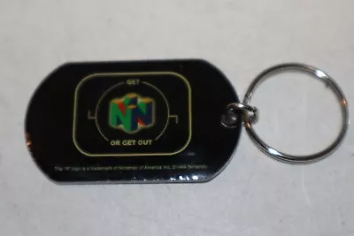 Vintage 1990's N64 Nintendo Employee Promotion Keychain Metal  Get...Or Get Out  • $44.99