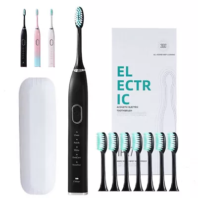 Whitening Sonic Toothbrushes Rechargeable Soft Bristle Adult With Timer Travel • $19.99