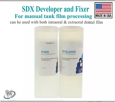 Dental X-Ray SDX Developer And Fixer For Manual Tank Film Concentrated Solution • $29.95