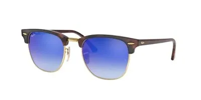Ray-Ban RB3016 990/7Q Havana Square Blue Gradient Mirror 51mm Unisex Sunglasses • $123
