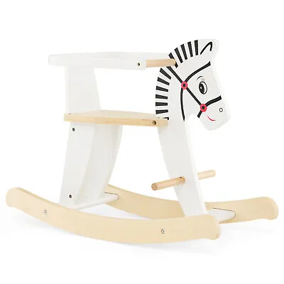 Wooden Rocking Horse Baby Ride On Toy Riding Animal Rocker W/ Detachable Fences • £24.95