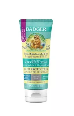 Badger SPF30 Baby Sunscreen Cream 98% Organic Chamomile • £13.99