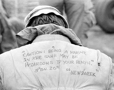 U.S. Marine Shows A Message On His Flack Vest 8 X 10  Vietnam War Photo 108 • $7.43