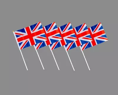 Union Jack Hand Flag Small Hand Waving British Royal Coronation Party Sticks • £1.90