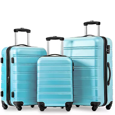 Suitcase Hard Shell ABS Travel Trolley Luggage 4 Wheels 20|24|28 INCH Set Hand • £79.99