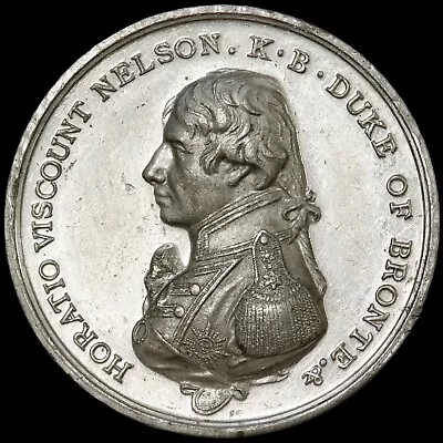 Admiral Lord Nelson. Trafalgar Centenary 1805-1905. White Metal Medal. Scarce. • £220