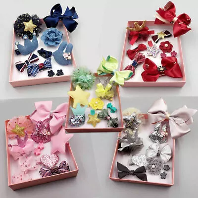 £2.19 • Buy 10Pcs/Set Baby Girls Boutique Head Clips Hair Bows Crown Princess Bobbles Gift