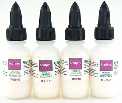 Sculpey Glaze For Polymer Clay Gloss & Satin Lot Of 4 Bottles • $19.95