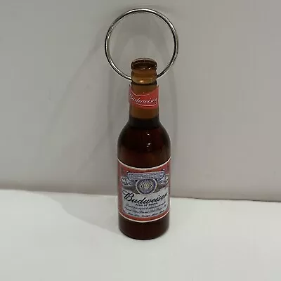 Vintage Budweiser  Bottle Shaped Bottle Opener  Key Chain Acrylic 3  Brown • $11.95