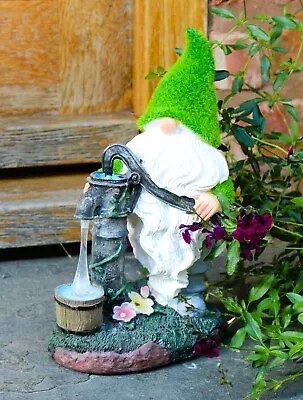 Garden Ornaments Gonk Solar Flocked Grass Gnome Lamp Water Home Decor  30cm • £16.95