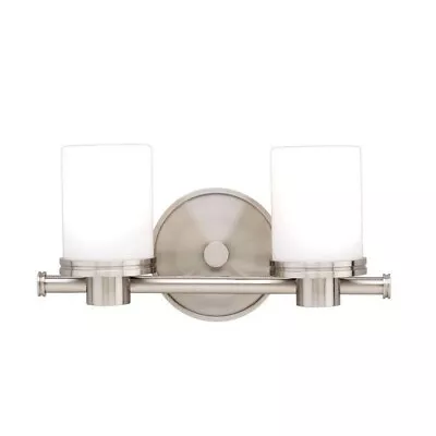 Two Light Wall Sconce - 12 Inches Wide By 6 Inches High-Satin Nickel Finish - • $110.95