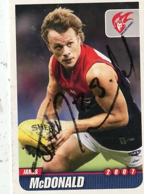 $7.50 • Buy AFL Herald 2007 #114 Melbourne James McDonald Autographed Card
