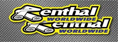 2x 9  Renthal Yellow Decals Sticker Logo Swingarm Sprocket Handle Bars Enduro • $5.99
