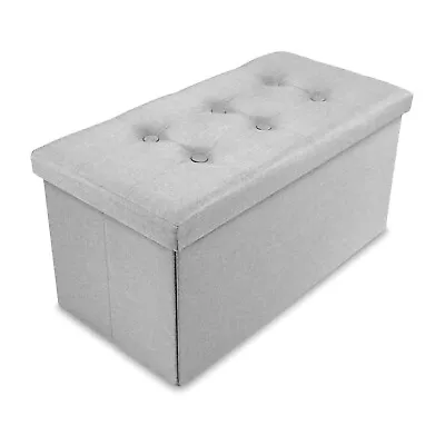 Storage Box Foldable Ottoman Seat Toy Storage Box Foot Stool Bench Home Stool • £17.99