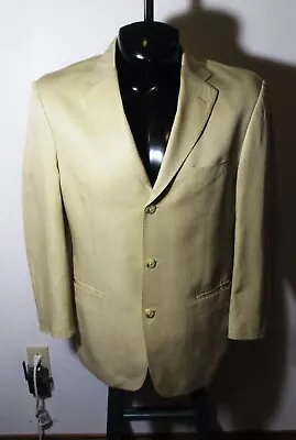 Men's IBIZA Beige Tan  Salada  Silk & Linen Blazer Suit Jacket Size 40R • $76