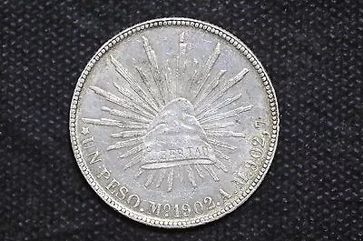 Mexico - Republic 1902 Mo AM UN PESO Silver Coin ( Weight : 26.96 G ) C34 • $90