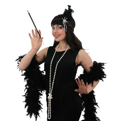 £16.99 • Buy Ladies Flapper Girl Costume Dress Womens Headband Boa Necklace 1920s Fancy Dress