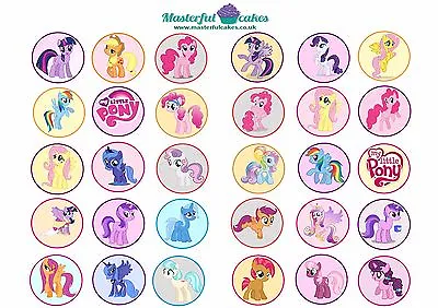 30 X My Little Pony Edible Rice Paper Or Icing Cup Cake Topper & Pre-cut Wafer  • £2.45