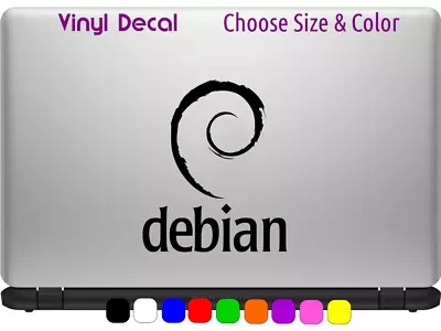 DEBIAN Linux Logo Vinyl Decal Laptop Car Window Sticker CHOOSE SIZE COLOR • £6.65