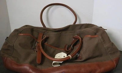 $145 • Buy Vintage Banana Republic Canvas Leather Duffel Bag Photographer Safari & Travel
