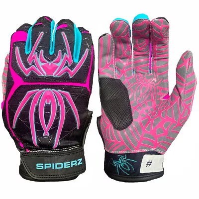 Spiderz 2022 Hybrid Baseball/Softball Batting Gloves - Black Vice - Small • $34.99