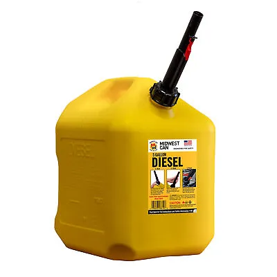 Midwest Can Company 5 Gallon Diesel Can Fuel Container W/ Auto Shut Off Yellow • $29.50