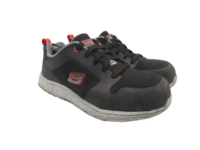 Skechers Men's 99992002 Aluminum Toe Steel Plate Safety Shoes Black/Red Size 10M • $29.99