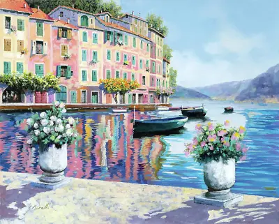 Portofino Italy Boat Harbor Garden Mediterranean Ceramic Tile Mural Backsplash • $269