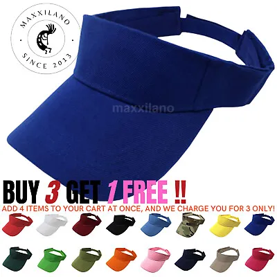 Visor Sun Hat Golf Tennis Beach Men Women Cap Adjustable Sports Plain Colors • $7.25