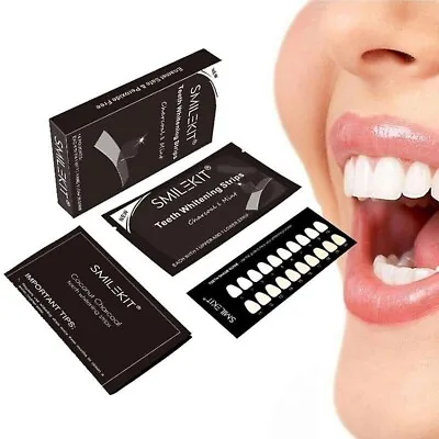 TEETH WHITENING STRIPS PROFESSIONAL WHITE TOOTH BLEACHING 3D ORAL CARE Charcoal • £4.99