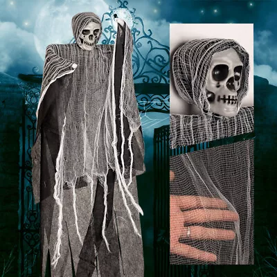 Halloween Hanging Ghost Skeleton Horror Skull Outdoor Indoor Hanging Decor Props • £6.89