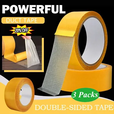  3PCS Strong Adhesive Double-sided Gauze Fiber Mesh Tape Waterproof Removable US • $8.99