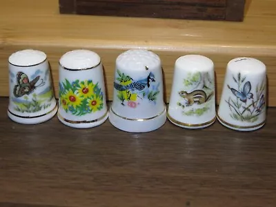 Vintage Thimble Lot Fine Quality English Bone China Aynsley Royal Albert Grafton • $0.99