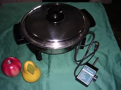 West Bend  Electric Skillet Fry Pan W/ Lid Heat Control LIQUID CORE STAINLESS • $45