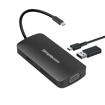 $53.03 • Buy Simplecom DA450 USB-C To MST VGA HDMI Type-C 5-in-1 Splitter Hub USB Adapter