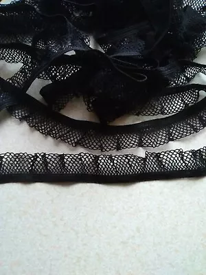 Black Fishnet Elastic Trim  2xmetres X 16mm • £1.60