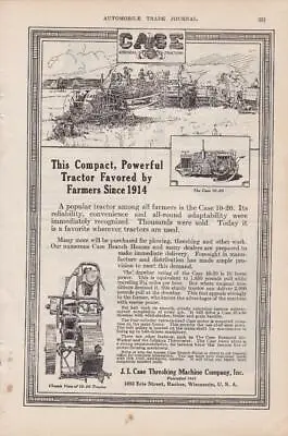 1919 Case Tractor Ad / J I Case Threshing Machine Co / Racine WI • $9.95