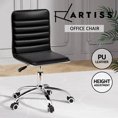 Artiss Office Chair Computer Desk Gaming Chairs PU Leather Low Back Black • $65.95