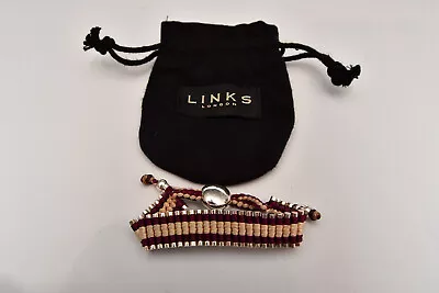 Links Of London Sterling Silver Burgundy Red Sllider Bracelet With Bag • £29.99